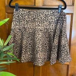 SHEIN Leopard Print Flare Mini Skirt